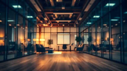 Fototapeta premium Professional Abstract Blur Office Interior Background