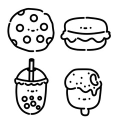 set of icons of food