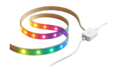Smart LED strip lights that change color, perfect for behind a bathroom mirror with