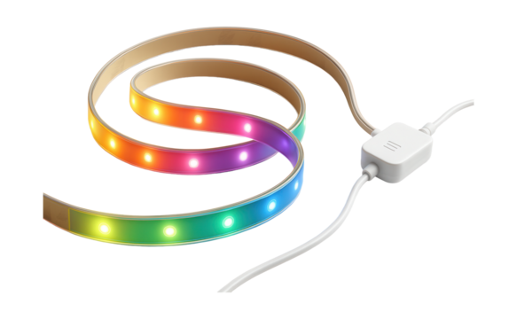 Smart LED strip lights that change color, perfect for behind a bathroom mirror with