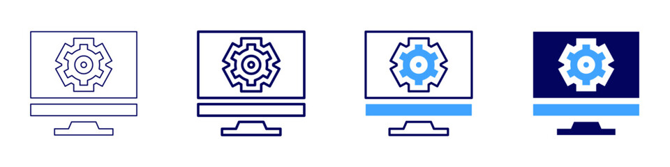 Project objectives icon in 4 different styles. Thin Line, Line, Bold Line, Duotone. Duotone style. Editable stroke