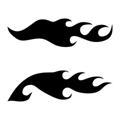 Abstract tribal fire flame illustration with smooth burning curves and dynamic shapes. Flame decal.  Perfect for car decals, motorcycle vinyl stickers, or custom graphic designs.