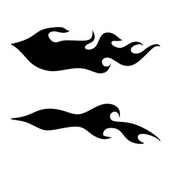 Obraz premium Abstract tribal fire flame illustration with smooth burning curves and dynamic shapes. Flame decal. Perfect for car decals, motorcycle vinyl stickers, or custom graphic designs.