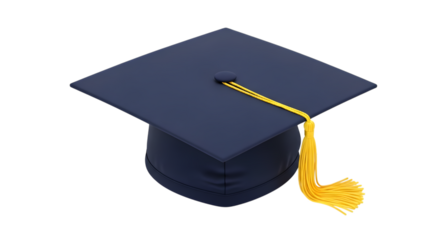 Graduation cap isolated on transparent background, a symbol of academic achievement and the culmination of years of study, ready for the commencement ceremony