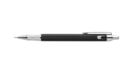 Mechanical pencil isolated on transparent background, a precision writing tool for drafting, sketching, and detailed work, providing consistent line width and control