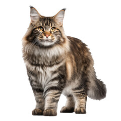 Fototapeta premium Maine Coon cat png feline png pet png longhair png tufted ears png large cat png domestic png whiskers png fluffy png breed png transparent background image