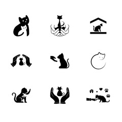 Cats care icon set