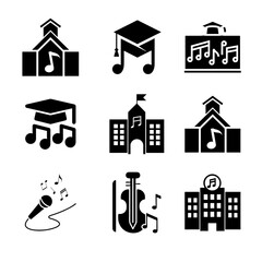 music school icon set