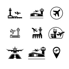 Airport icon set
