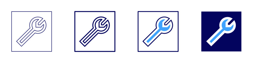 Socket wrench icon in 4 different styles. Thin Line, Line, Bold Line, Duotone. Duotone style. Editable stroke