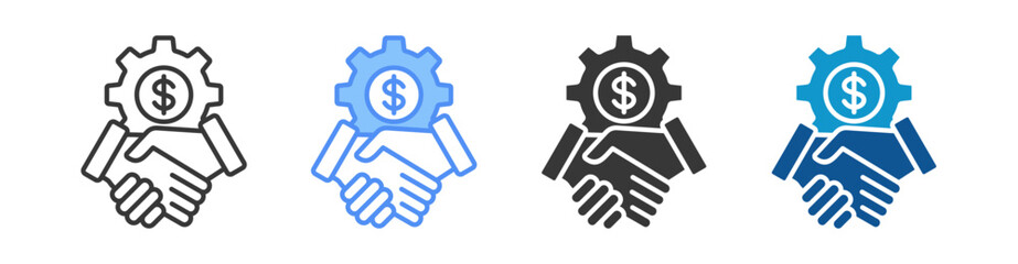 Partnership Icon Set Multiple Style Collection