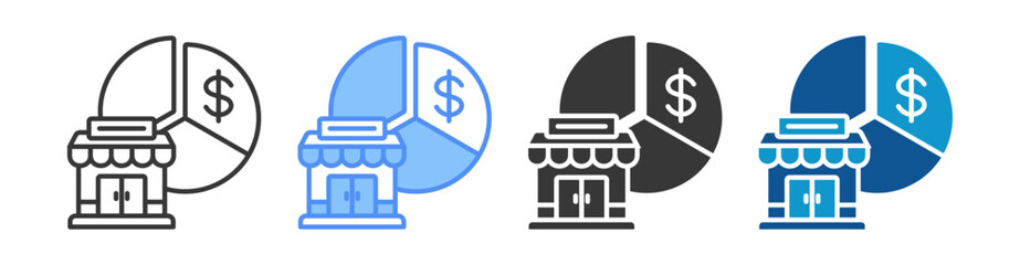 Market Share Icon Set Multiple Style Collection