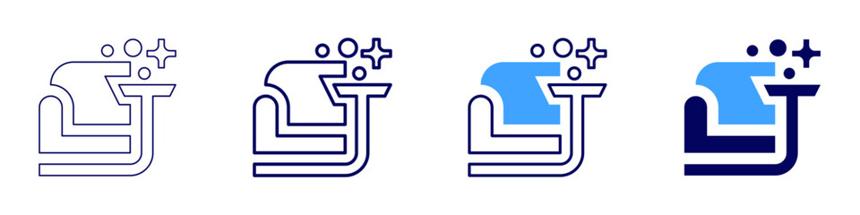 Sofa latch icon in 4 different styles. Thin Line, Line, Bold Line, Duotone. Duotone style. Editable stroke