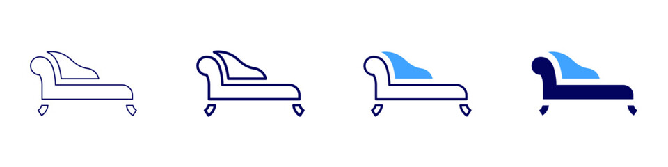 Sofa popular icon in 4 different styles. Thin Line, Line, Bold Line, Duotone. Duotone style. Editable stroke