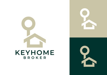 simple key and home logo design vector concept