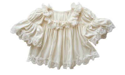 Elegant vintage cream blouse fashion showcase textile photography soft lighting top-down perspective timeless style