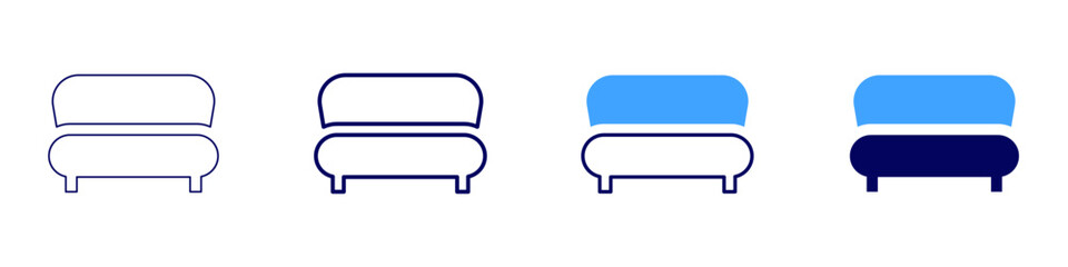 Sofa trendy icon in 4 different styles. Thin Line, Line, Bold Line, Duotone. Duotone style. Editable stroke