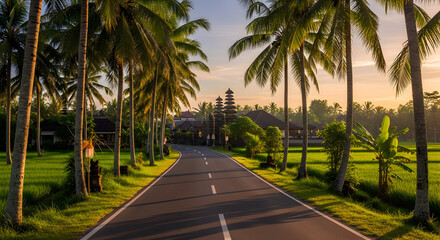 palm trees at sunset