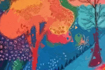 Selbstklebende Fototapeten Coral Various oil paintings, flowers, figures, forests, roses, peonies, lakes, birds, landscapes, villages, houses  © Zhang