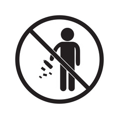 flat vector icon of no littering
