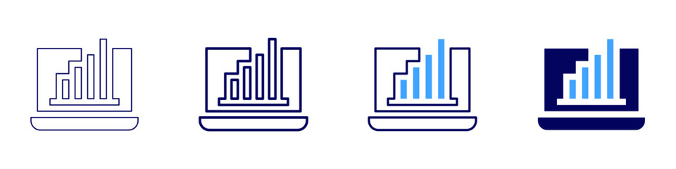 Statistics course icon in 4 different styles. Thin Line, Line, Bold Line, Duotone. Duotone style. Editable stroke