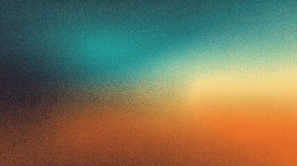 Abstract Texture with Turquoise Cyan and Orange Gradient Background with Blurred Effect and Granular Pattern