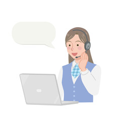 電話対応をするコールセンターの女性