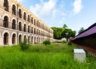 Obraz premium kala pani cellular jail museum outer architecture at day fro unique perspective