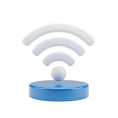 Modern 3D WiFi symbol representing seamless connectivity and digital access for innovative technology presentations and network concepts