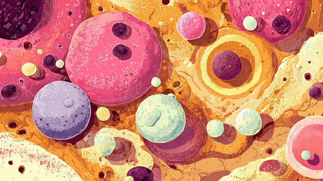 illustration of skin disease caused by bacteria or germs