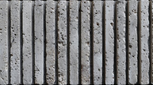 Textured Stone Surface: A close-up shot of a textured stone surface, showcasing a pattern of vertical grooves carved into the stone, creating a play of light and shadow