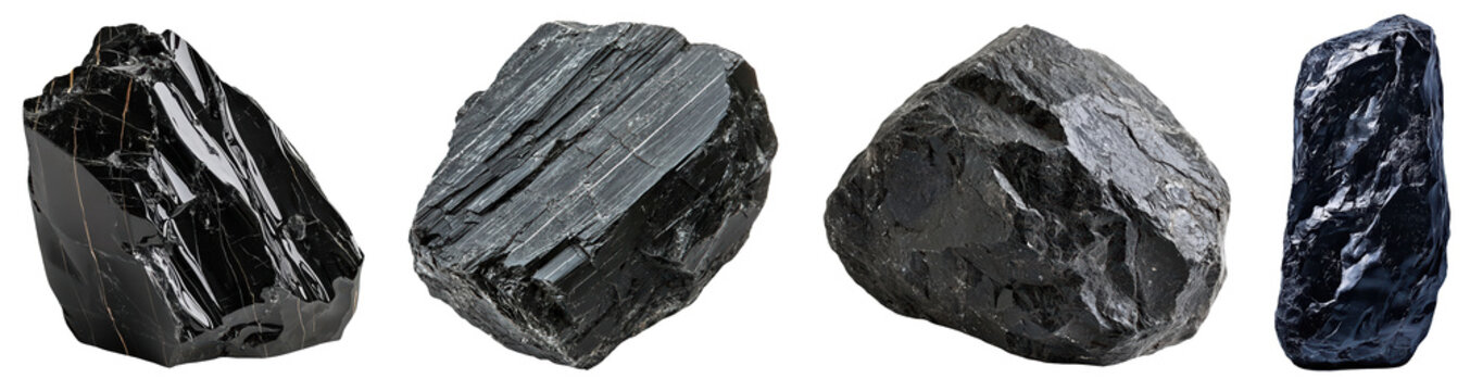 obsidian rock on a transparent background