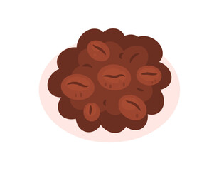 illustration of coffee beans. coffee plant seeds. flat style design. white background