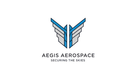 Aegis Aerospace logo with wings and tagline Securing The Skies.