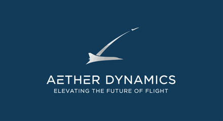 Aether Dynamics logo showcasing the future of flight and aviation.