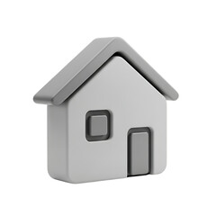 Charming 3D house icon perfect for real estate, property investment, or home services branding with clean, modern aesthetics ideal for websites and apps
