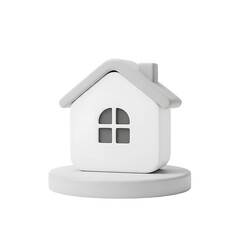 Dream home concept: 3D rendering of a charming miniature house, perfect for real estate, mortgage, or homeownership themes - minimalist design