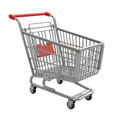 Visualize retail success with this empty shopping cart, perfect for ads, promotions, or illustrating shopping convenience and consumer behavior in modern markets