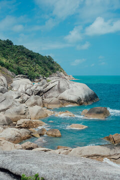 Rocky Shoreline at Haad Thong Reng, Koh Phangan, Thailand