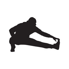 silhouette of a man jumping in black vector illustration