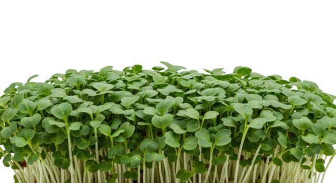 Fresh green microgreens with delicate leaves and stems isolated on black ready to isolate Sprouts Young greens Healthy food Fresh produce Plant Vegetarian