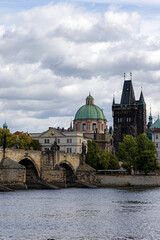 Obraz premium Charles Bridge over the Vltava River, Prague, Czech Republic. Cityscape.