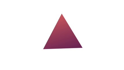 3D pyramid with red gradient rotating on white background, minimalist geometric animation design - Powered by Adobe