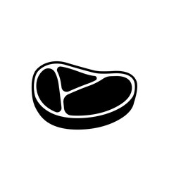 Meat steak raw beef protein flat black icon
