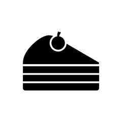Slice of cake dessert pastry sweet flat black icon

