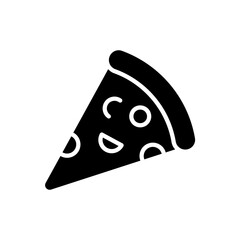 Slice of pizza triangle fast food flat black icon

