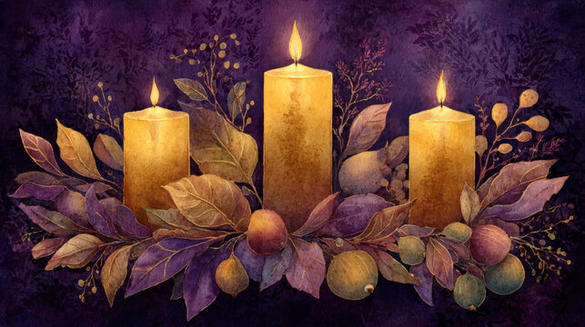 First Sunday of Advent, Candles Lit in Hope.