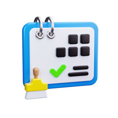 cleaning checklist 3d render icons