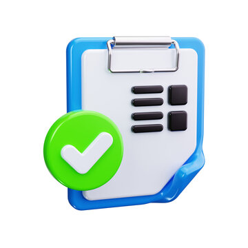 checklist 3d render icons