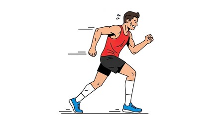 Dynamic Illustration of a Male Runner in Motion.